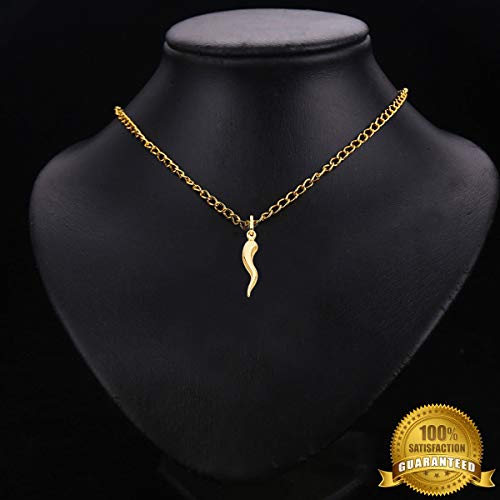 Tgdj 14K Yellow Gold Cornicello Italian Horn Charm Pendant - 4 Differnet (Height 23 Mm Width 8 Mm) #TOP1