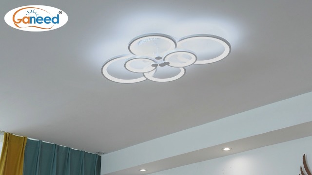 NETTLIFE Hangplafondlamp met dimbare LED, groot, 100 cm, 90 W, modern wit met afstandsbediening, ontwerp