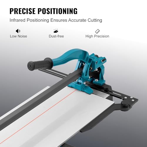 Image of VEVOR Manual Tile Cutter, 40 inch, Porcelain Ceramic Tile Cutter with Tungsten Carbide Cutting Wheel, Infrared Positioning, Anti-Skid Feet, Durable Rails for professional installers or beginners
