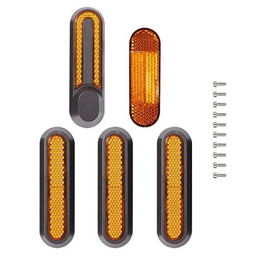 aibiku - Tira Reflectora para Cubierta de Rueda Lateral Patinete para Xiaomi M365, Pro,1S, Essential, Pro 2, Mi3 Scooter, Cubierta Protectora de Rueda Pieza Reflectante, Accesorios (Negro/Naranja)