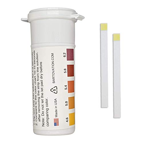pH Test Strips for Beer Making, Homebrew, Acidity, 4.6 to 6.2 pH [Vial of 100 Strips]