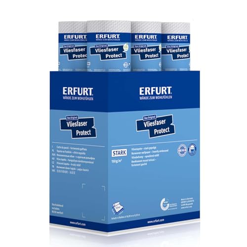 Erfurt Vliesfaser Protect 211 Weiß überstreichbare Vliestapete weisse Strukturtapete 6 Rollen 10.05 x 0.53m