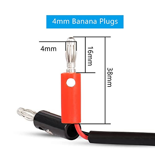 PNGKNYOCN DC 5.5mm x 2.1mm to 4mm Banana Plugs Cable,DC 5521 Male to 4mm Bullet Banana Plug 18AWG Cable Connector 1M/ 3.2FT (2-Pack) - Image 3