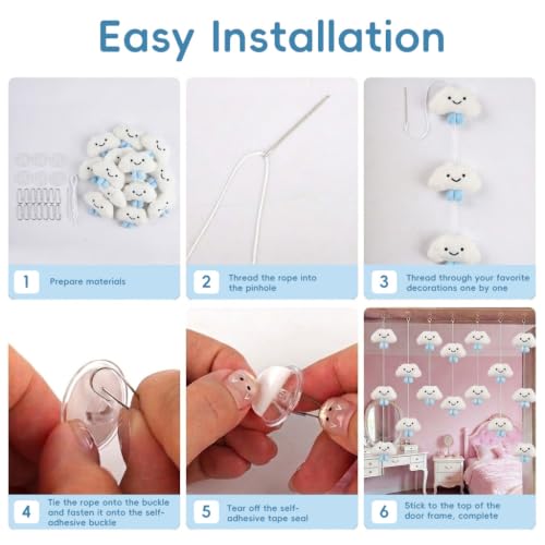 Image of HASTHIP Plush Star Bow Door Curtain Hanging Room Decoration