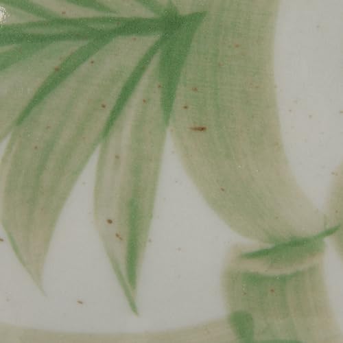 Image of Creative Co-Op Hand-Painted Stoneware Bowl with Water Color Floral Design, Green