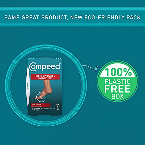 Compeed Small Size Blister Plasters, 7 Hydrocolloid Plasters, Foot Treatment, Heal Fast, 100% Plastic Free Carton Pack #TOP2