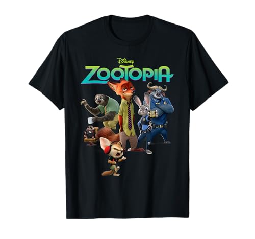 Disney Zootropolis Character Group and Logo T-Shirt