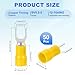 MECCANIXITY Insulated Fork Spade Connectors, 12-10AWG SV5.5-5 U-Type Tinned Copper Waterproof Fork Crimp terminals Connectors for Industrial Electrical Marine Wiring, Pack of 50 (Yellow)