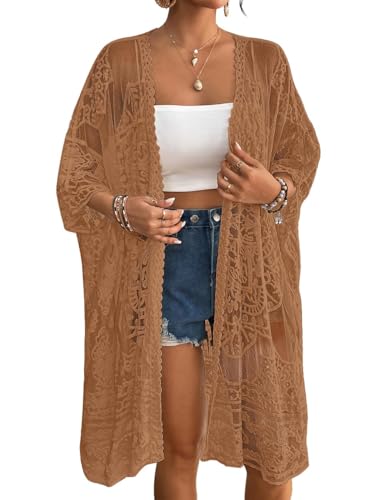 Bsubseach Lace Kimonos for Women 2025 Swim Cover...