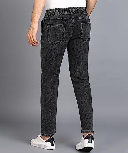 Image of Urbano Fashion Men Mid Rise Regular Fit Washed Jogger Jeans Stretchable