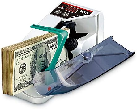 Portable Money Counter Handy Bill Counter Mini Cash Counting Machine 600pcs/min Banknote Paper Multinational Currency Counting (with US Plug)