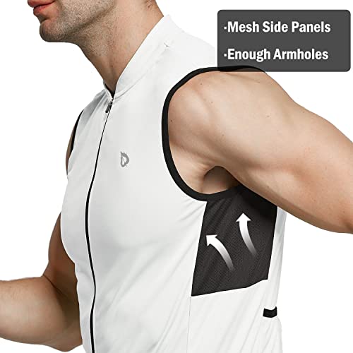 BALEAF Men's Sleeveless Cycling Jersey Road Bike Shirt Bicycle Biking Tank Tops Full Zip Pockets SPF UPF50+ - Image 4