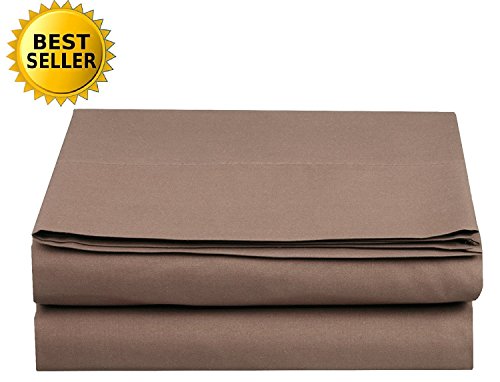 Luxury Flat Sheet on Amazon Elegant Comfort Wrinkle-Free 1500 Premier Hotel Quality 1-Piece Flat Sheet, Twin/Twin XL Size, Taupe