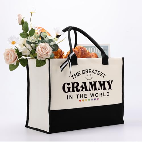 Grammy Tote Bag Gift, The Greatest Grammy In the World, Grammy Gift Utility Tote, Cotton Canvas Tote Bag, Inspirational Gift for Grammy, Grammy Birthday Gift, Mother's Day Gift for Her Women Grammy3