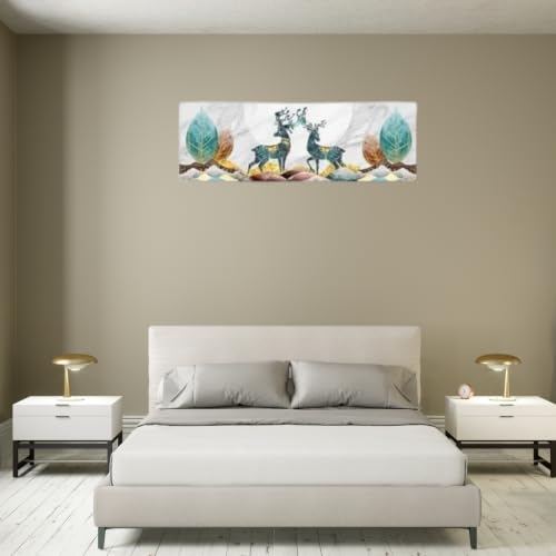 Image of Polyester Printed Air Conditioning Dust Cover Folding Designer Ac Cover For Indoor Split Ac 1.5 Ton (97X 31X 21 Cm ) (Deer)