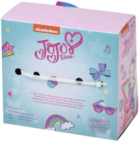 Accutime JoJo Siwa Kids Digital Watch - LED Flashing Light, LCD Watch Display, Kids, Girls Watch, Plastic Strap and 2 Scrunchy Set (Model: JOJ40113AZ)