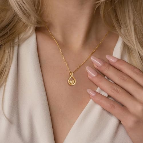Gold Heart Infinity Necklace - Great Gift with Code E6NWSNH7 - Image 4