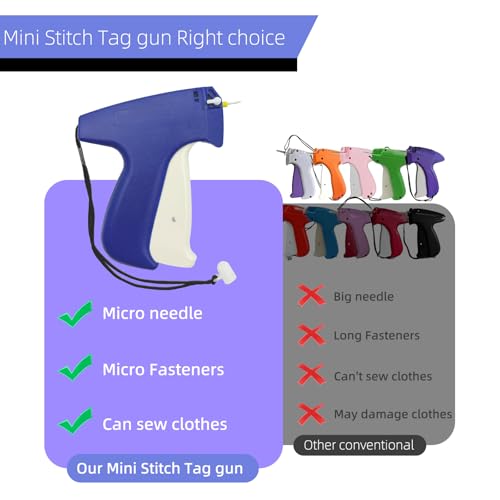 Image of Stitch Gun for Clothes, Handheld Quick Clothing Fixer for Clothes Sewing | with 4320pcs 0.17 inch Tiny Fasteners, 2 Finest Needles, Carry Case, Fine Stitch Tagging Gun Kit for Clothes Quilting Hemming