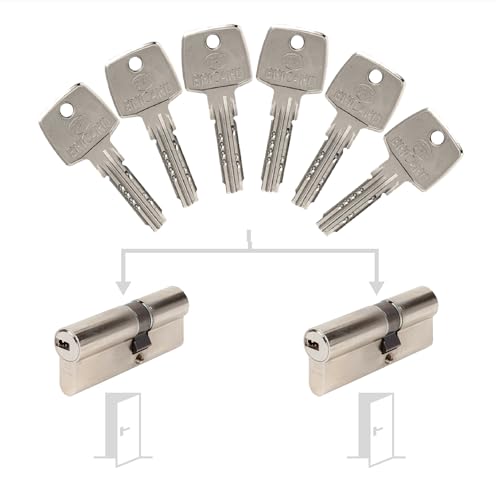 Bricard Pack de 2 cylindres Astral s'entrouvrant: 30+40 & 30+40 avec 6 clés.