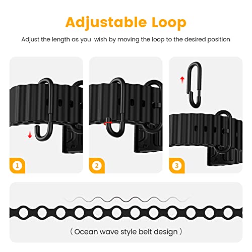 Noto City Garmin Fenix 6 22mm Ocean Watch Band for Fenix 7, Fenix 5, Fenix 6 Pro, Fenix 5 Plus, Forerunner 955/945, Approach S60/S62, Epix (Black)