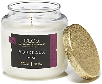 CLCo. by Candle-Lite Company Bordeaux Fig Single-Wick Scented Jar Candle, 14 oz, White