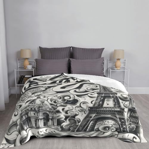 Couverture en flanelle décorative Paris au fini soyeux et durable