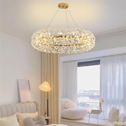 Image of Modern Tree Branches Chandeliers Gold Luxury Round Raindrop Pendant Light Fixture Tassel Ceiling Hanging Light for Dining Room Bedroom Living Room Entryway (ADW-Tree branches-800MM)