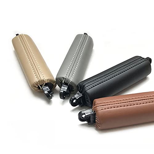 Goodithy Car Interior Front Left Leather Door Handle Replacement For Volkswagen Vw Touareg 2003-2010 (Beige), 6.3X1.97X1.18 Inches #TOP5