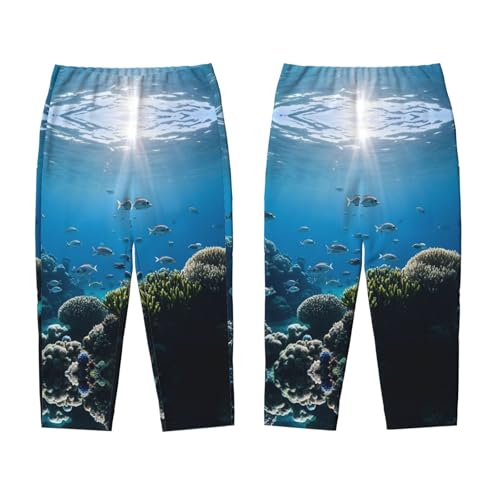 Pajama Pants Pajama Bottoms with Elastic Waistband Sleepwear Lounge Pants, Ocean Fish Coral3