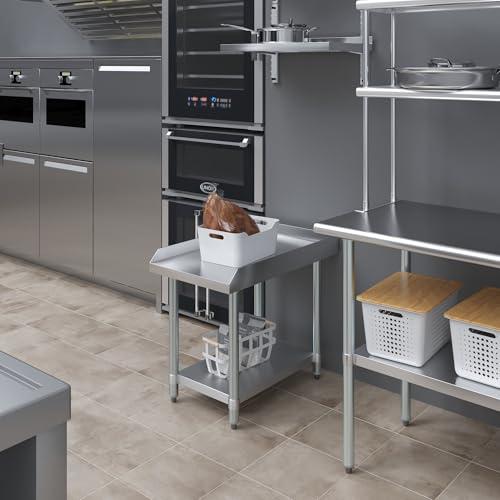 Image of AmGood Stainless Steel Equipment Stand - Heavy Duty, Commercial Grade, with Undershelf, NSF Certified (30 inch Width x 18 inch Length)