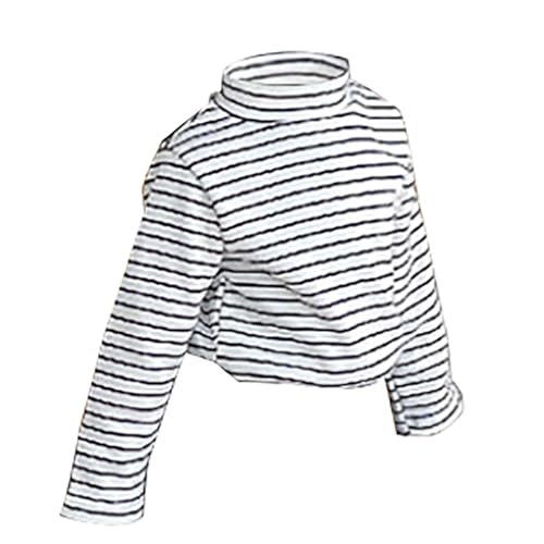 sfdgfhyf Kids Long Sleeve Sweater Turtleneck Full Striped Cotton Soft Pullover Tops Loose Tees Trendy Shirts