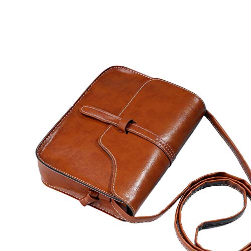 LeftSuper Vintage Frauen Reisetasche PU Leder Umhängetasche Kleine quadratische Tasche Cover