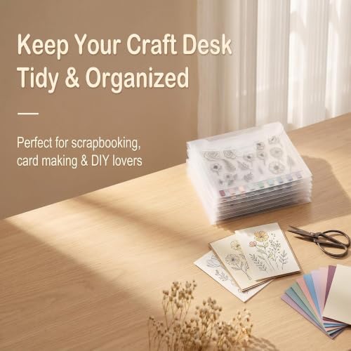 Image of 24 PCS Clear Stamps Storage Panels,Resealable Die Cut Storage Bag, White Plastic Stamps Organizer Panels, Clear Stamp Organizer Set for Die Cutting and Decorative (24)