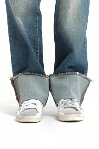 Women's Tall Straight Leg Midrise Jeans - Roll Cuff Design Blue2