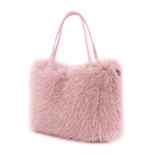 Naimo Furry Shoulder Bag Fluffy Crossbody Bag Plush Tote Bag Fuzzy Purse Y2K Faux Fur Handbag for Women2
