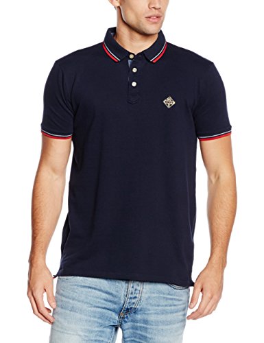 Schott NYC Psharbours - Polo de manga corta para hombre, Azul Marino, Small