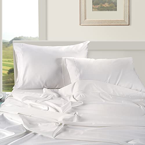 Luxury Hotel Egyptian Cotton Bed Sheets - 1000 Thread Count White Full Set