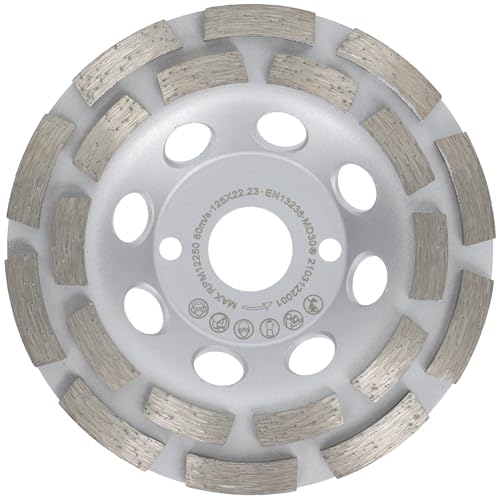 Meule boisseau diamantee 125 mm universelle double rangee pour beton et pierre