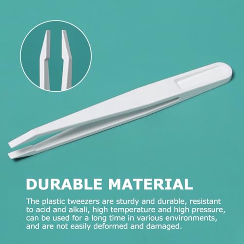 2pcs Kunststoffpinzette plastik antistatisch staubfrei, Hitzebeständige Säure- und alkalibeständig, Antistatische pinzette repair tool, Kann elektronische Komponenten aufnehmen