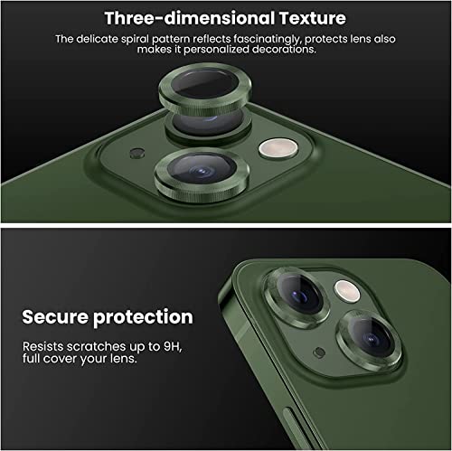 Image of CASEKOO Camera Lens Protector Compatible for iPhone 13 /13 Mini, [Anti-Scratch] Premium Tempered Glass Film Aluminum Alloy Lens Ring Cover