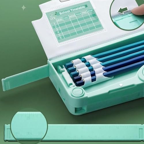 Image of Parshya Plastic Multifunctional Cute School Pencil Box,Dinosaur Compass For Boys,Geometry Kids With Inbuilt Scissor,Ruler,Eraser & Sharpener,Magnetic Box,Best Gifts (Multicolor)