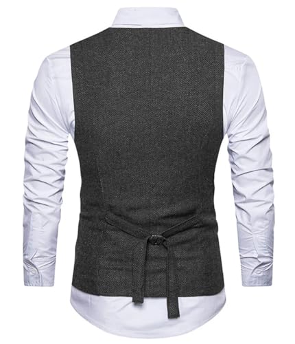Hgvcfcv Men's Vest Slim Fit Suit Vest Casual Pattern Waistcoat For Wedding2