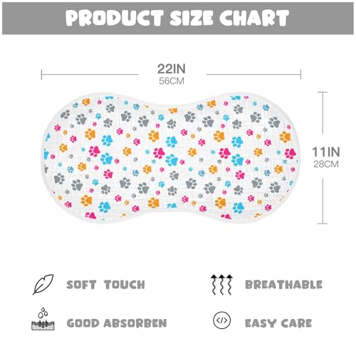 Playful Paws Pattern Muslin Baby Burp Cloths - Super Absorbent and Soft Burping Rags - Cotton Burp Clothes Set for Boys and Girls, 1 Pack2