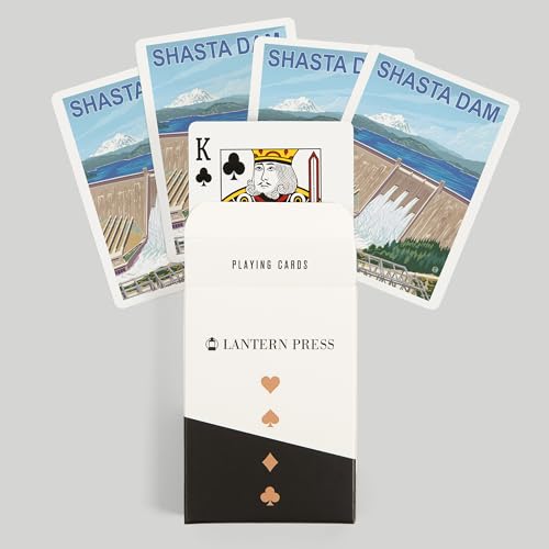 Lantern Press Shasta Dam California 52 naipes poker miniatura 6