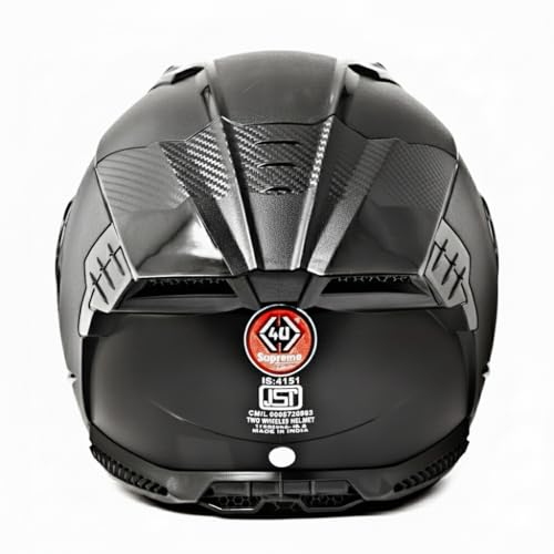 Image of Super B Full Face ISI Marked 100% ABS with Unbreakable Dual Visor Motorbike Helmet Black