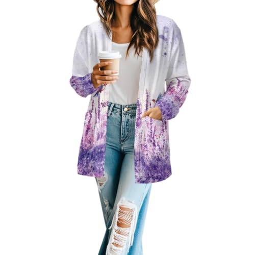 Image of Womens Open Fron Cardigan Sweaters Long Sleeve Tops Daily Coats
