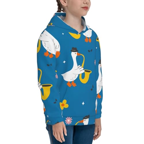 Cartoon Goose Kids Pullover Hoodies Boys Sweatshirts Girls Athletic Clothes with Pocket3