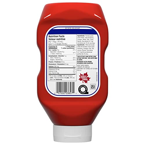Image of Heinz Ketchup No Sugar Added 1 Count 750ml 25.36 fluid ounces From Canada