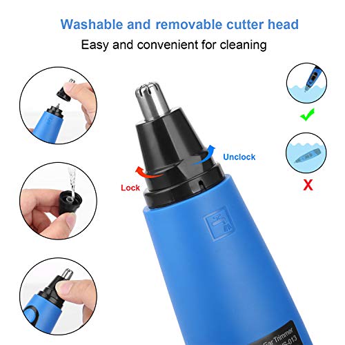 Ceenwes Nose Hair Trimmer Professional Mute Painless Trimming Nose Ear Hair Trimmer Suitable to Men and Women Battery-Operated Personal Care Nose Trimmer with LED Light