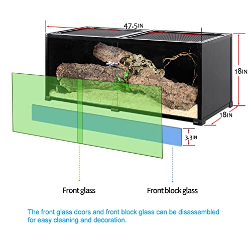 Repti Zoo Glass Reptile Terrarium 64 Gallon Black-Tinted Eco Reptile Tank 48 Inch X 18 Inch X 18 Inch thumb #1